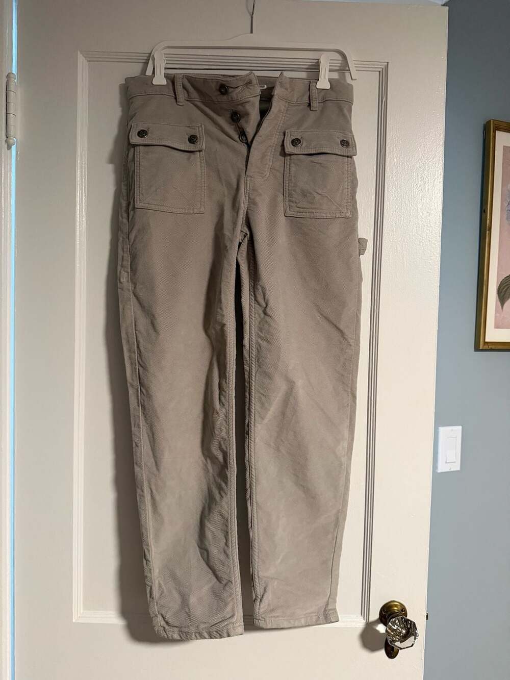 Free People Corduroy Cargo Pants Size 0 Taupe Utility